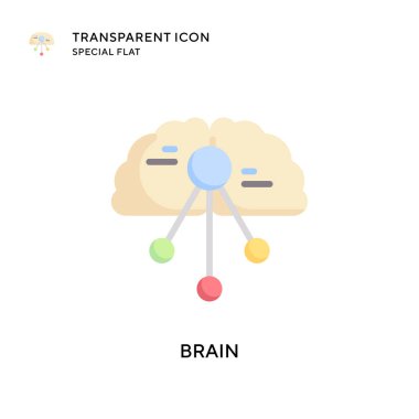 Beyin vektör simgesi. Düz çizim. EPS 10 vektörü.