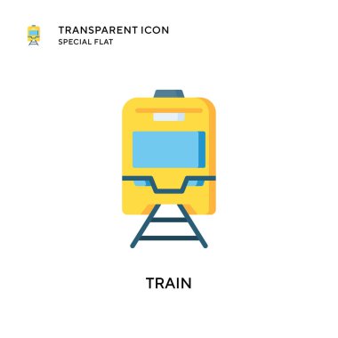 Tren vektör simgesi. Düz çizim. EPS 10 vektörü.