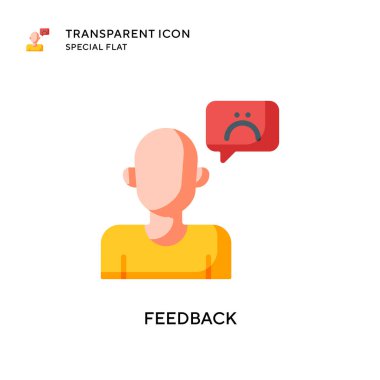 Geri besleme vektör simgesi. Düz çizim. EPS 10 vektörü.