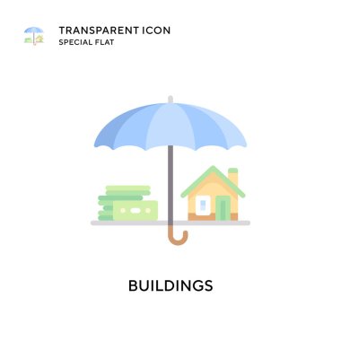 Bina vektör simgesi. Düz çizim. EPS 10 vektörü.