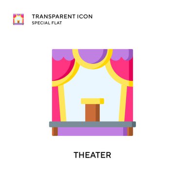 Tiyatro vektör simgesi. Düz çizim. EPS 10 vektörü.