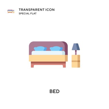 Yatak vektör simgesi. Düz çizim. EPS 10 vektörü.