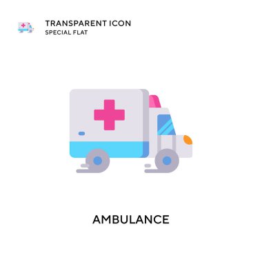 Ambulans vektör simgesi. Düz çizim. EPS 10 vektörü.