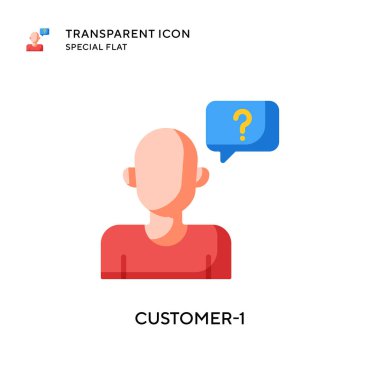 Müşteri-1 vektör simgesi. Düz çizim. EPS 10 vektörü.