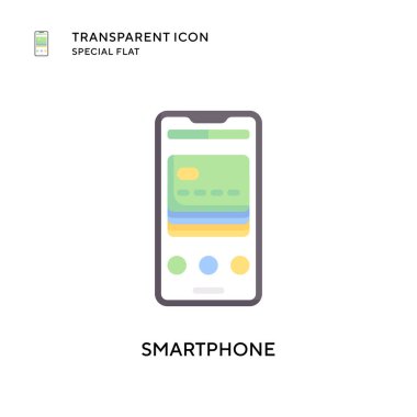 Akıllı telefon vektör simgesi. Düz çizim. EPS 10 vektörü.