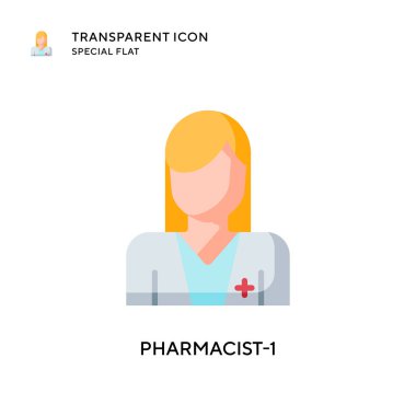 Eczacı-1 vektör ikonu. Düz çizim. EPS 10 vektörü.