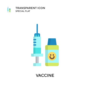 Aşı vektör ikonu. Düz çizim. EPS 10 vektörü.