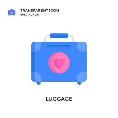 Bagaj vektör simgesi. Düz çizim. EPS 10 vektörü.