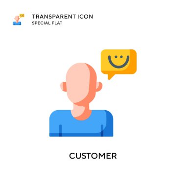 Müşteri vektör simgesi. Düz çizim. EPS 10 vektörü.