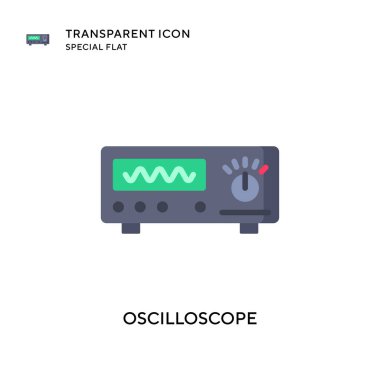 Oscilloscope vektör simgesi. Düz çizim. EPS 10 vektörü.