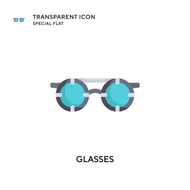 Gözlük vektör simgesi. Düz çizim. EPS 10 vektörü.