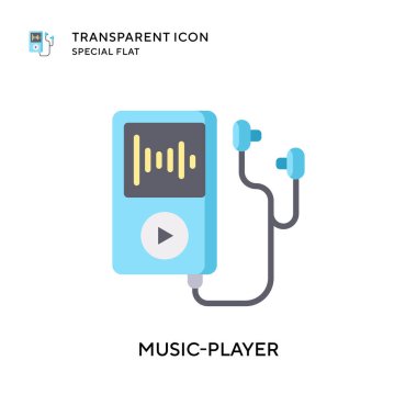 Müzik çalar vektör simgesi. Düz çizim. EPS 10 vektörü.