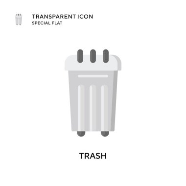 Çöp vektörü simgesi. Düz çizim. EPS 10 vektörü.