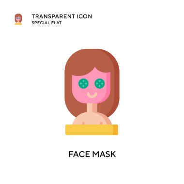 Yüz maskesi vektör simgesi. Düz çizim. EPS 10 vektörü.