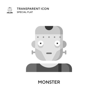 Canavar vektör simgesi. Düz çizim. EPS 10 vektörü.