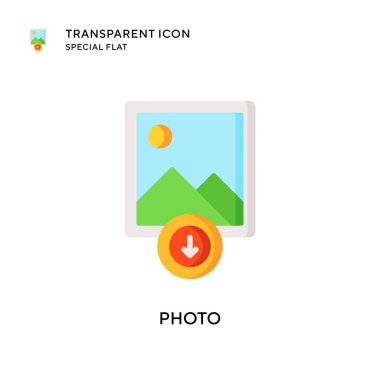 Fotoğraf vektör simgesi. Düz çizim. EPS 10 vektörü.