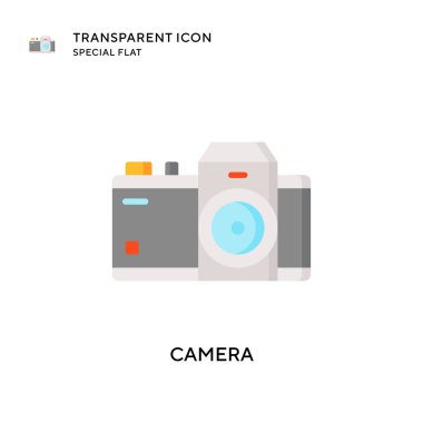 Kamera vektör simgesi. Düz çizim. EPS 10 vektörü.