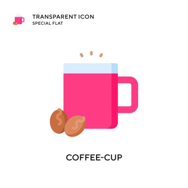 Kahve fincanı vektör simgesi. Düz çizim. EPS 10 vektörü.