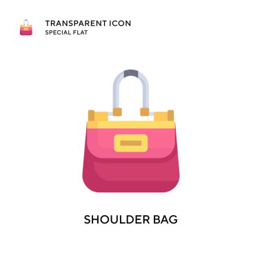 Omuz torbası vektör simgesi. Düz çizim. EPS 10 vektörü.