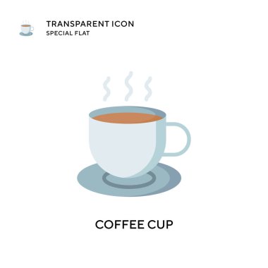 Kahve fincanı vektör ikonu. Düz çizim. EPS 10 vektörü.