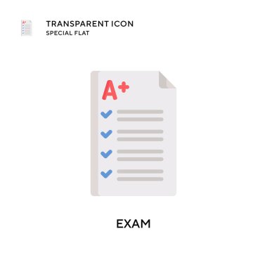 Sınav vektör simgesi. Düz çizim. EPS 10 vektörü.