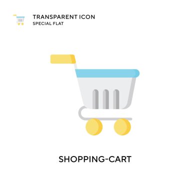 Alışveriş arabası vektör simgesi. Düz çizim. EPS 10 vektörü.