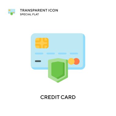 Kredi kartı vektör simgesi. Düz çizim. EPS 10 vektörü.