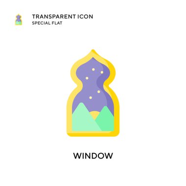 Pencere vektör simgesi. Düz çizim. EPS 10 vektörü.