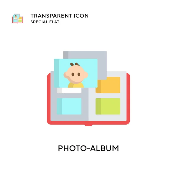 Icono Vectorial Foto Álbum Ilustración Estilo Plano Eps Vector — Archivo Imágenes Vectoriales