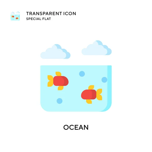Ocean Vector Icon Flat Style Illustration Eps Vector — Stock Vector