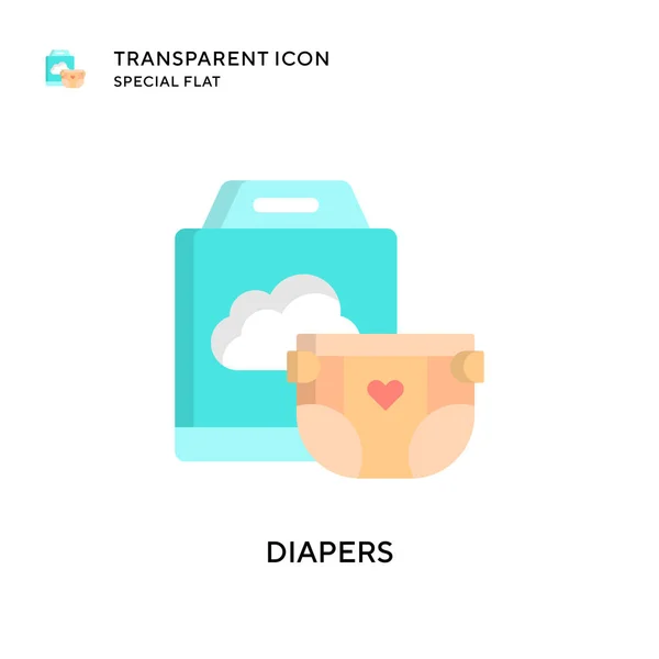 Diapers Vector Icon Flat Style Illustration Eps Vector — Stock Vector