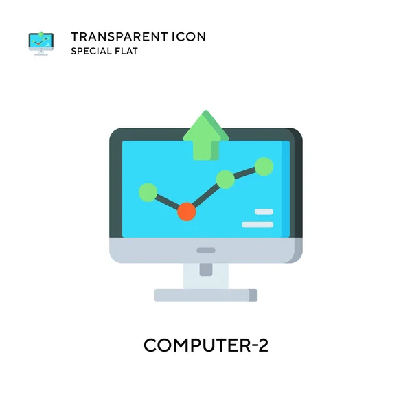 コンピュータ2のベクトルアイコン フラットスタイルのイラスト Eps 10ベクトル — ストックベクタ