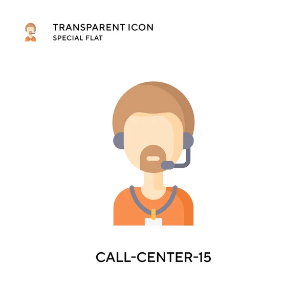 Call Center Icono Vector Ilustración Estilo Plano Eps Vector — Archivo Imágenes Vectoriales