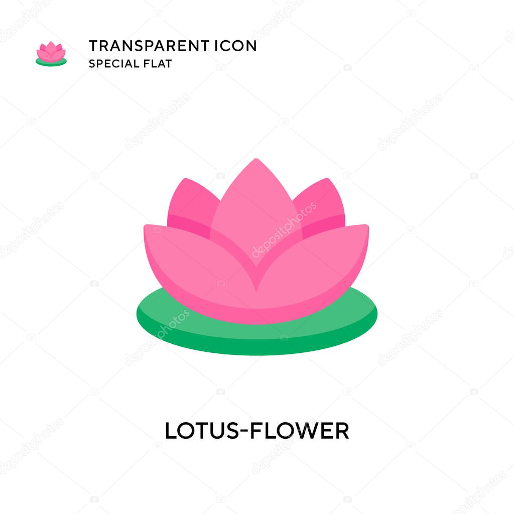 Lotus-flower vector icon. Flat style illustration. EPS 10 vector.