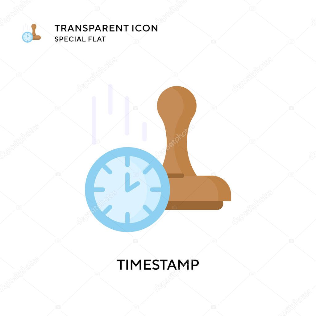 Timestamp vector icon. Flat style illustration. EPS 10 vector.