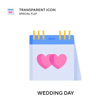 Düğün günü vektör ikonu. Düz çizim. EPS 10 vektörü.