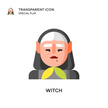 Cadı vektör simgesi. Düz çizim. EPS 10 vektörü.