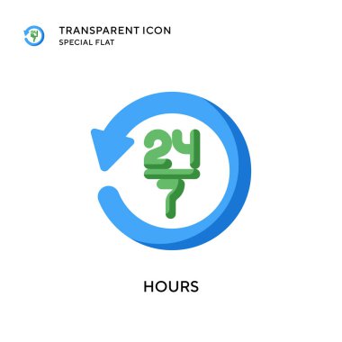 Saatlik vektör simgesi. Düz çizim. EPS 10 vektörü.