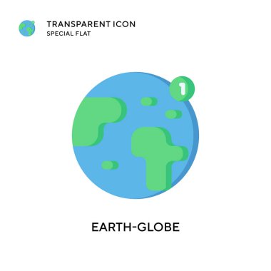 Dünya küresi vektör simgesi. Düz çizim. EPS 10 vektörü.