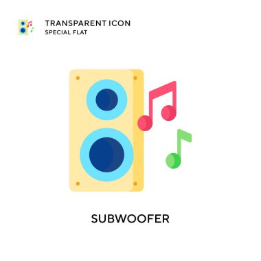 Subwoofer vektör simgesi. Düz çizim. EPS 10 vektörü.