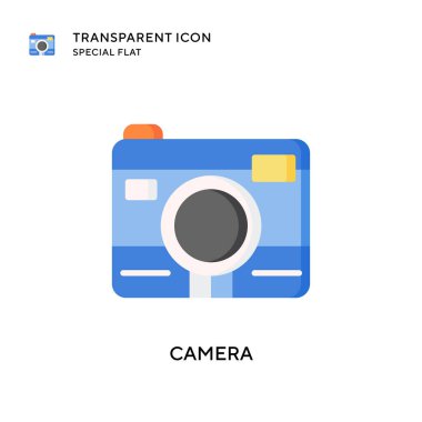 Kamera vektör simgesi. Düz çizim. EPS 10 vektörü.