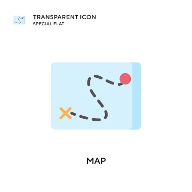 Harita vektör simgesi. Düz çizim. EPS 10 vektörü.