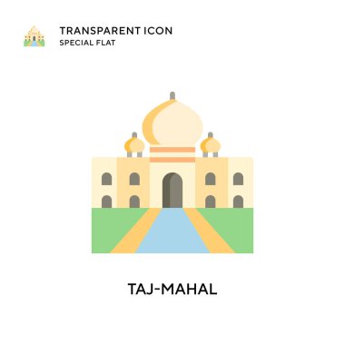 Taj-mahal vektör simgesi. Düz çizim. EPS 10 vektörü.