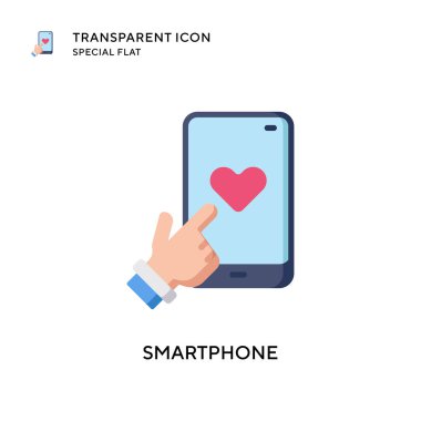 Akıllı telefon vektör simgesi. Düz çizim. EPS 10 vektörü.