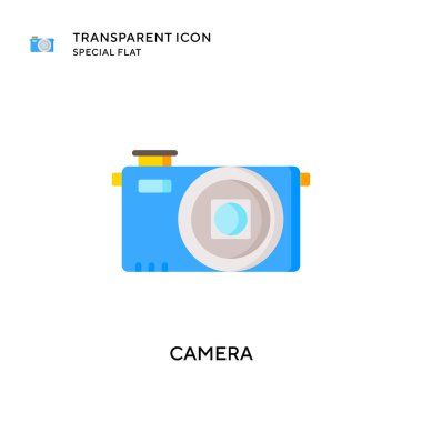 Kamera vektör simgesi. Düz çizim. EPS 10 vektörü.