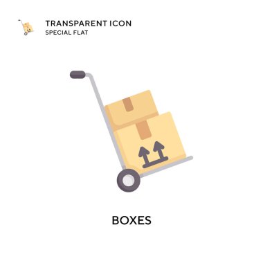 Kutu vektör simgesi. Düz çizim. EPS 10 vektörü.