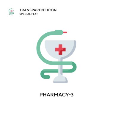 Eczane-3 vektör ikonu. Düz çizim. EPS 10 vektörü.