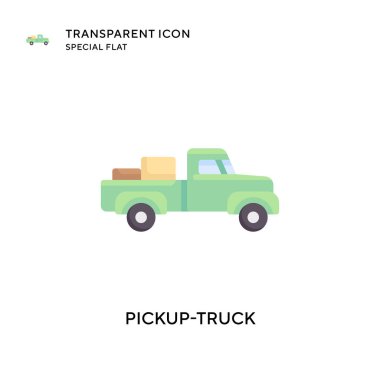 Kamyonet taşıyıcı ikonu. Düz çizim. EPS 10 vektörü.