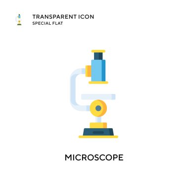 Mikroskop vektör simgesi. Düz çizim. EPS 10 vektörü.