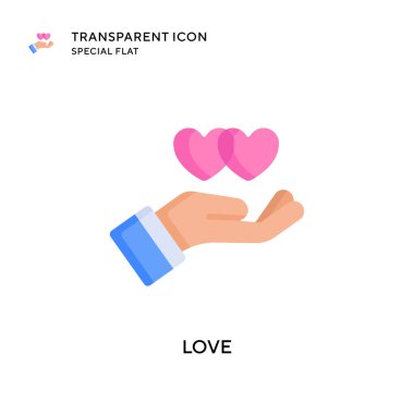 Aşk vektör simgesi. Düz çizim. EPS 10 vektörü.